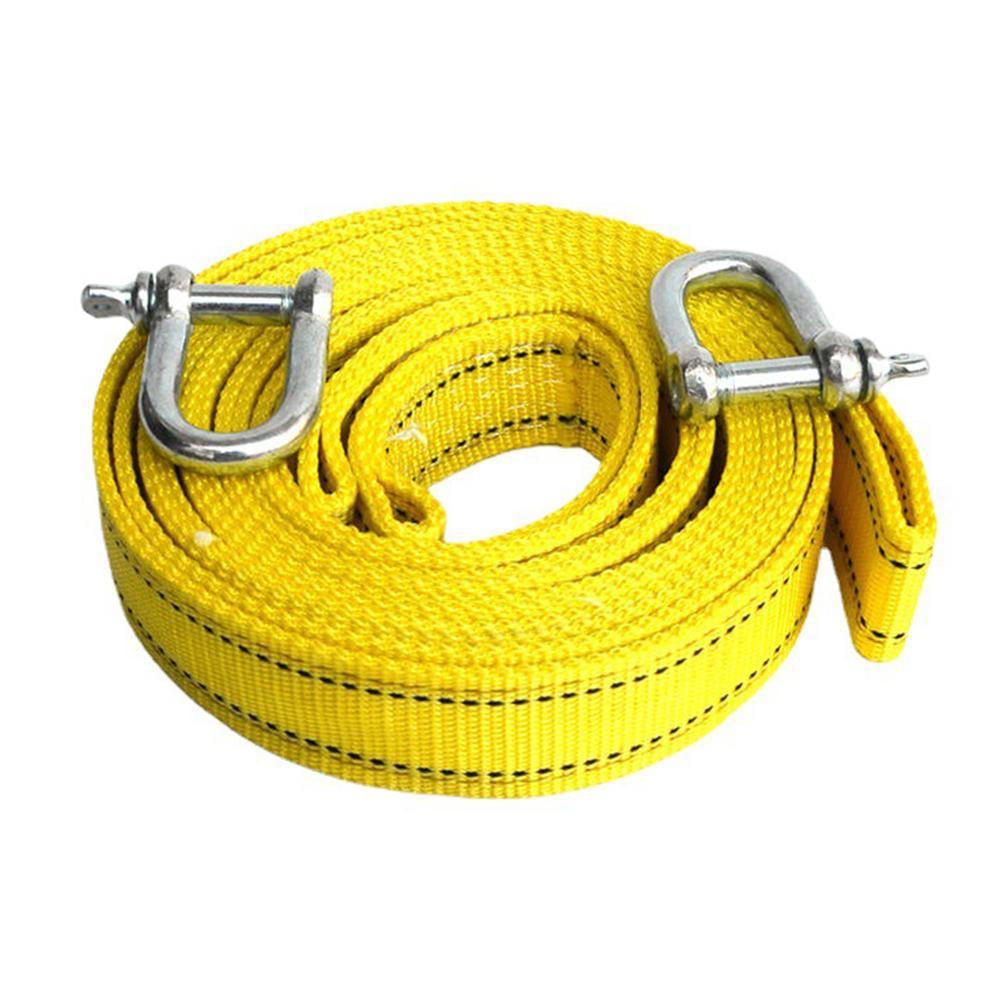 Heavy-Duty 5 Tons 13ft Car Tow Rope Cable Towing Strap With Hooks Emergency