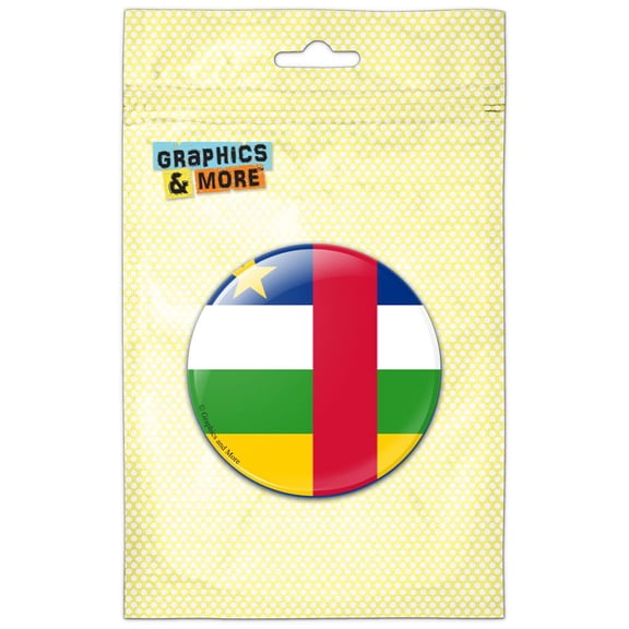 The Central African Republic National Country Flag Pinback Button Pin Badge