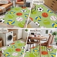 thumbnail image 5 of Area Rugs 2.7'x5', Green Balls Carpet for Living Room Bedroom Dining Room, Baseball Tennis Basketball Football Throw Kitchen Rugs Non Slip Washable Rectangle Indoor Outdoor Rugs, 5 of 8