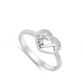 thumbnail image 4 of White CZ Heart Cross Promise Ring .925 Sterling Silver Christian Band Jewelry Female Size 10, 4 of 4