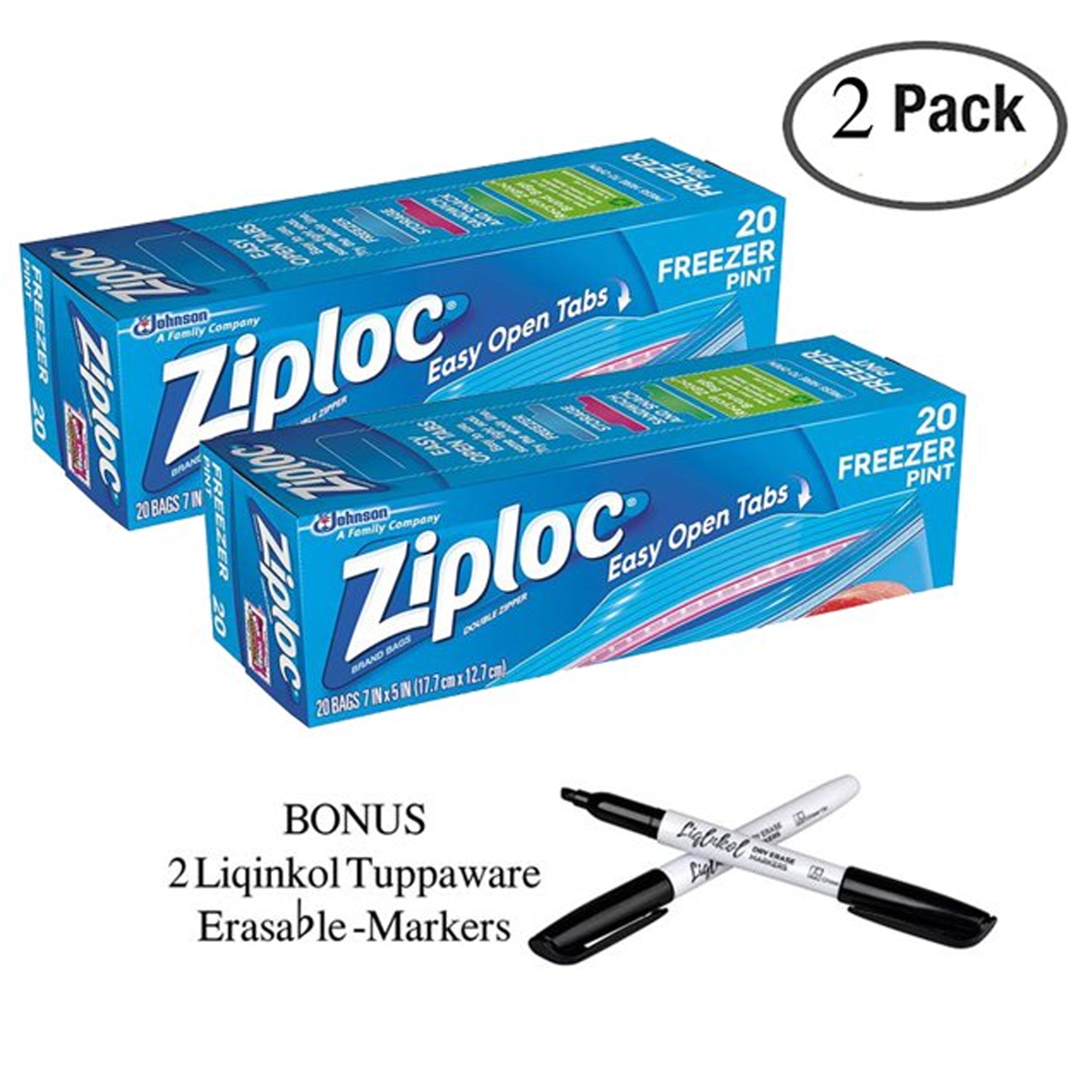 Johnson Pint Ziploc Freezer Bags 00399 20-Count – Good's Store Online