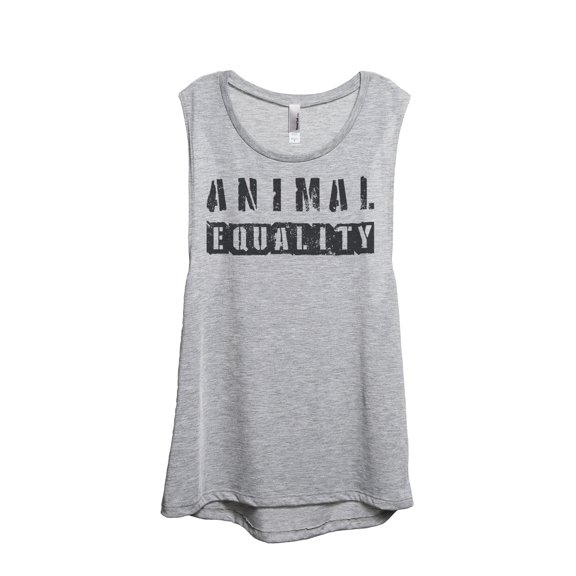 Animal Equality Women's Fashion Sleeveless Muscle Workout Yoga Tank Top Sport Grey 2X-Large