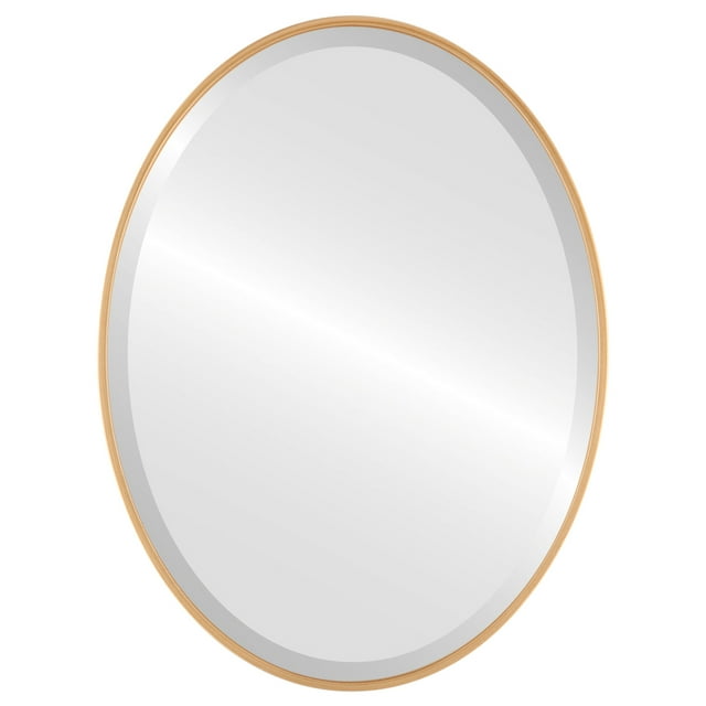 Singapore Framed Oval Mirror - Gold Paint - 25" x 37"