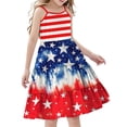 thumbnail image 2 of LJEFF Girls 4th of July Sleeveless Tiered Dress, Flowy Patriotic clothes Summer Casual Dresses for Kids Multicolor Size 5-6T, 2 of 9