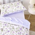 thumbnail image 3 of AllWays Plaza - Floral Toddler Bedding Set for Girls, Cute Colorful Botanical Flowers, 4 Pieces Soft Crib Bed Set Including Comforter, Sheets and Pillowcase, Purple White, 3 of 14
