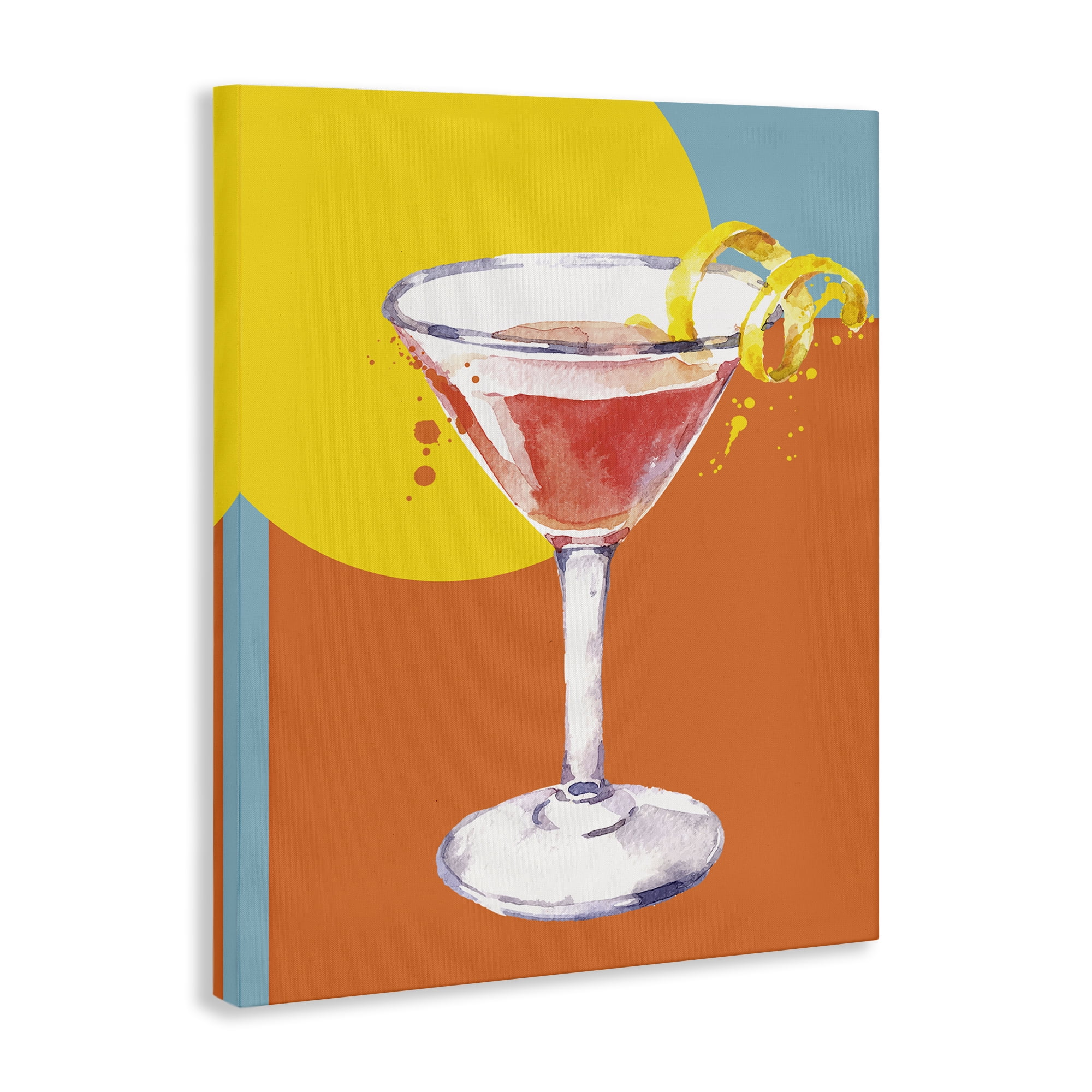 Stupell Industries Modern Cocktail Lemon Peel Food & Beverage Painting Wrapped Canvas Art Print Wall Art, 24 x 30