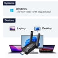 thumbnail image 3 of Wireless USB 3.0 WiFi Adapter AC1300Mbps (Ultimate Gaming Edition), High Gain Dual 5dBi Antennas, Dual Band 5GHz/2.4GHz Network Card for Desktop PC, Lag-Free for 4K Streaming & Online Gaming., 3 of 10