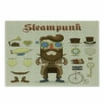 thumbnail image 1 of Steampunk Cutting Board, Cartoon Style Male Character and Vintage Mechanical Elements Hipster Gentleman, Decorative Tempered Glass Cutting and Serving Board, Small Size, Multicolor, by Ambesonne, 1 of 1