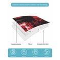 thumbnail image 5 of Quilts Queen Size Bedding Set, Red Black Lightweight Quilted Comforter, Modern Abstract Art Botanical Soft Reversible Bedspread Coverlet with Pillow Covers for All Season, 90" x 96", 5 of 7