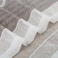 thumbnail image 6 of HA-EMORE Sheer Kitchen Window Curtains, Splicing Striped Design Bathroom Window Curtain Yarn Dyed Boucle Linen Textured Farmhouse Half Window Kitchen Cafe Curtains, 27"W, Set of 2, 6 of 7