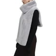 thumbnail image 2 of Chaleco de Piel Sintética para Mujer, Sin Mangas, Chaqueta de Invierno de Forro , Chaleco de Cuello Alto Gris L, 2 of 5