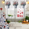 thumbnail image 5 of Spring Blooms Botanical Curtain Valances for Windows, Kitchen Valance Window Treatments Panel 2 Pack, Summer Daisy Green Leaf Rod Pocket Short Curtains for Bathroom Bedroom 54 x 18 Inch, 5 of 8