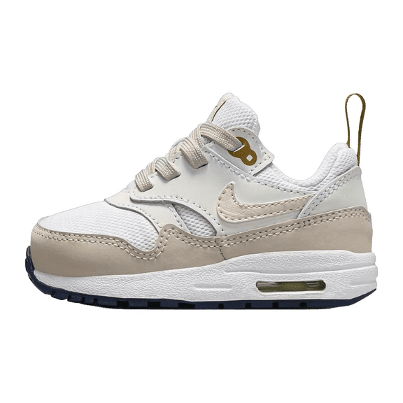 NIKE TODDLER Air Max 1 EasyOn Infant "White Bronzine Midnight Navy Light Orewood Brown (I)" DZ3309 103 DZ3309 103 from Stadium Goods