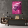 thumbnail image 3 of Mudket Glitter Pink Leopard with Crystals Framed Canvas Wall Art, Cute Girly Pink Leopard Wall Art Trendy Decor for Girls Bedroom, Dorm, Vanity Room, Ready to Hang - 40"L x 28"W, 3 of 10