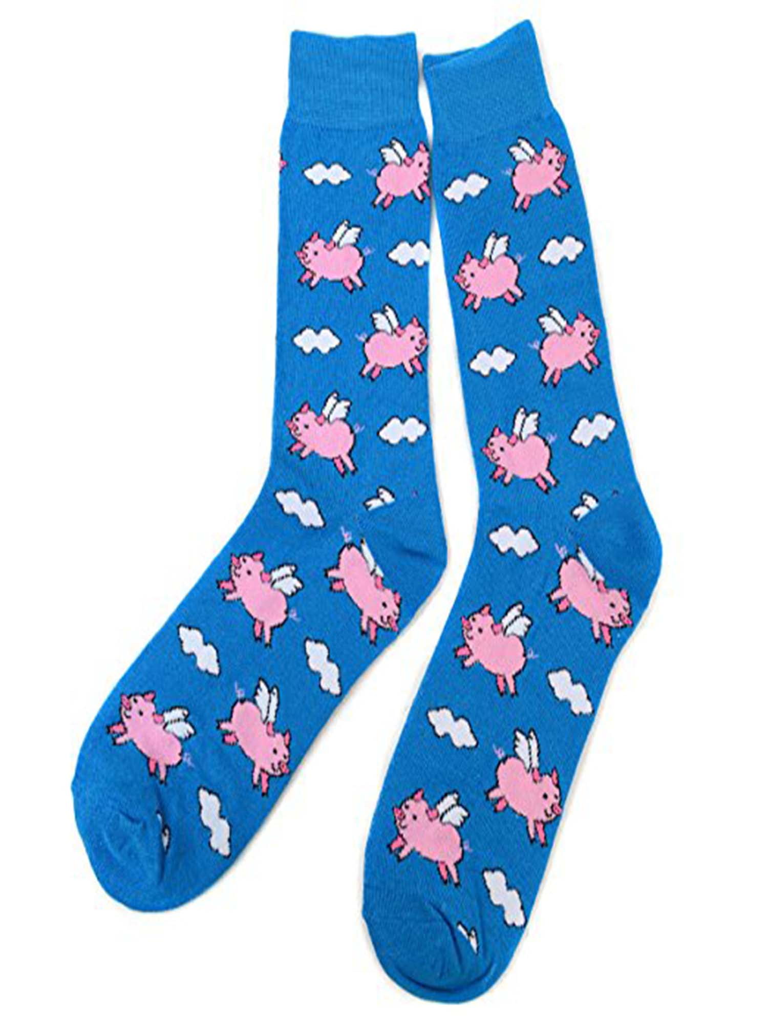 6Pack Men’s Flying Pig Novelty Socks