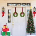 thumbnail image 6 of 6Pcs 11.81in Artificial Norfolk Pine Christmas Cabinet Wreaths, Mini Wreath with Red Velvet Bow & Golden Bells, Hanging Wreath for Kitchen Cabinet Door Window Indoor Outdoor Holiday Decor, 6 of 8