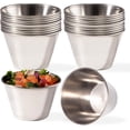 thumbnail image 1 of Fit Préparation de Repas [24 Pack 4 oz Tasses à Sauce en Acier Inoxydable, Ramequins en Métal Réutilisables, Bols à Condiments de Qualité Commerciale, Tasses à Portions Individuelles, Petite Tasse Ronde au Jus pour Maison, Restaurant, 1 of 7