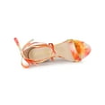 thumbnail image 4 of BLISSFUL STEP Women's Sandals Tie Dye Lace-Up Stiletto Heel Open Toe Sandals Orange 7, 4 of 7