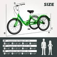 thumbnail image 4 of MOPHOTO Adult Tricycle with 24" Big 3 Wheels, 7 Speed 3 Wheel Cruiser Bikes with Large Basket & Bell (Apple Green, 24inch /7-Speed), 4 of 12