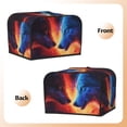 thumbnail image 2 of KLL Red And Blue Fire Wolf Print 4 Slice Toaster Dust Covers Kitchen Small Appliance Cover with 2 Pockets,Can hold Jam Spreader Knife & Toaster Tongs (12.4 x 10.6 x 8.2), 2 of 6