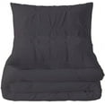 thumbnail image 5 of 3 Piece Pinch Pleated Duvet Cover Set 100% Cotton 1000 TC with Zipper Closure & Corner Ties Pintuck Bedding Duvet Cover - Oversized Super King Size (120" x 98") Inch, Dark Grey Solid, 5 of 7