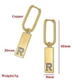 thumbnail image 2 of 26 Pendientes colgantes con nombre y letra inicial del alfabeto -z, color dorado, cobre, O, 2 of 3