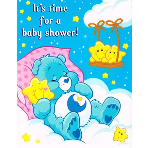 care bear baby shower invitations