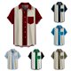 thumbnail image 5 of ¡Liquidación de ahorros de verano! Camisas de playa qucoqpe para hombre, camisas de rayas para vacaciones para hombre, blusas de playa vintage de verano con estampado de botones y manga corta en, 5 of 5
