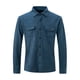 thumbnail image 3 of Blusa y camisa de manga larga con cuello vuelto para hombre, de gamuza, con solapa, botones y bolsillo, informal, de manga larga, sin capucha, para hombre, 3 of 8