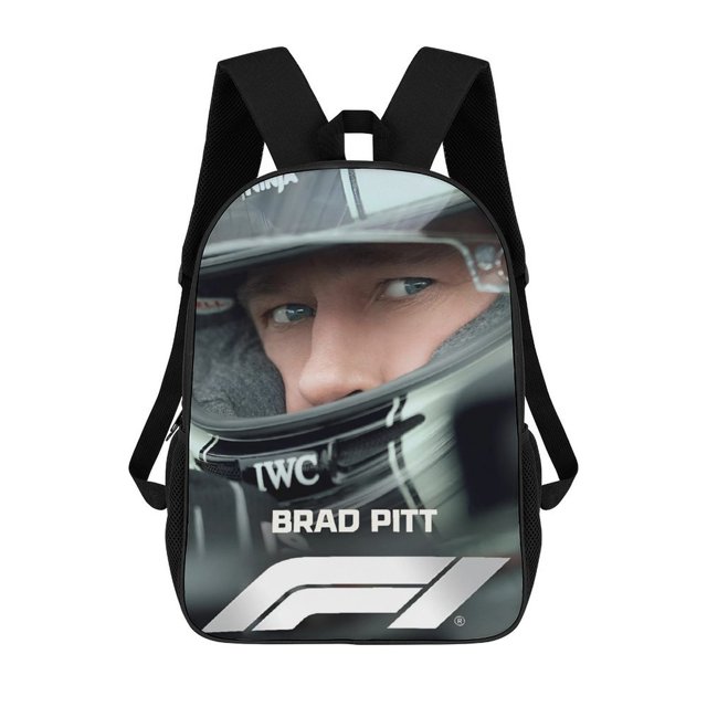 F1 de Brad Pitt-theme Backpack, Campus style schoolbag Bookbag with Adjustable Shoulder Straps And Large Zip Compartment, Unisex Travel Bags.