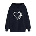 thumbnail image 4 of AOOCHASLIY Women's 2023 Sweatshirt Women's Comfortable Sweater Heart Pattern Printed Women's Hooded Pocket Drawstring Sweater, 4 of 5