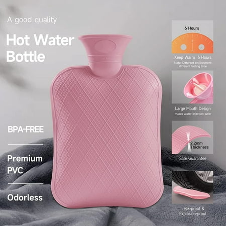 Hot Water Bag with Cover, Hot Water Bottles for Menstrual Cramps, Neck ...
