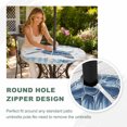 thumbnail image 4 of Round Outdoor Tablecloth with Umbrella Hole and Zipper, Blue Turtle Coastal Tablecloth with Elastic Waterproof, Summer Nautical Beach Coral Shell Patio Table Covers for 45" - 54" Picnic Pool Tables, 4 of 9