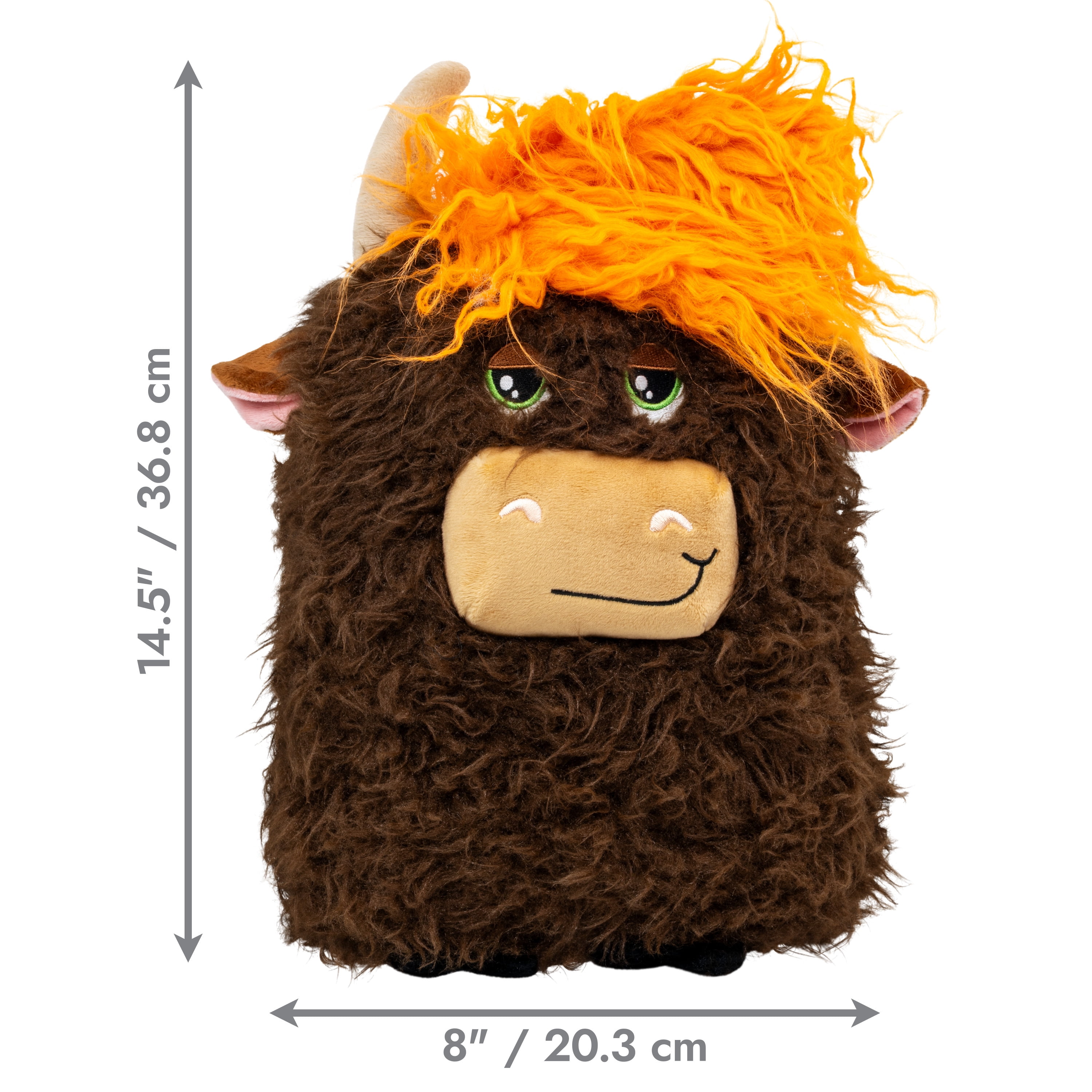 KONG® Comfort Squeaker Dog Toy, Highland Cow, Jumbo Extra Large