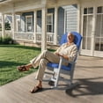 thumbnail image 2 of Adirondack Chair Cushion Thin Waterproof Anti-Slip with Straps, Weather-Resistant Indoor Outdoor Patio Seat Pad, Blue,1PCS, 2 of 7