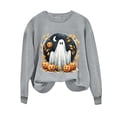 thumbnail image 6 of BRGZLK Halloween Witch Sweatshirts Women 2026 Fall Novelty Crew Neck Horror Season Long Sleeve Lightweight Warm Comfort Soft Pullover Tshirt for Party Gray B 2XL, 6 of 6