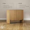 thumbnail image 3 of Nathan James Jacala Mid Century Modern Entryway Storage Cabinet with Doors, Living Room Accent Cabinet with Wood Frame, Raw Oak, 3 of 6