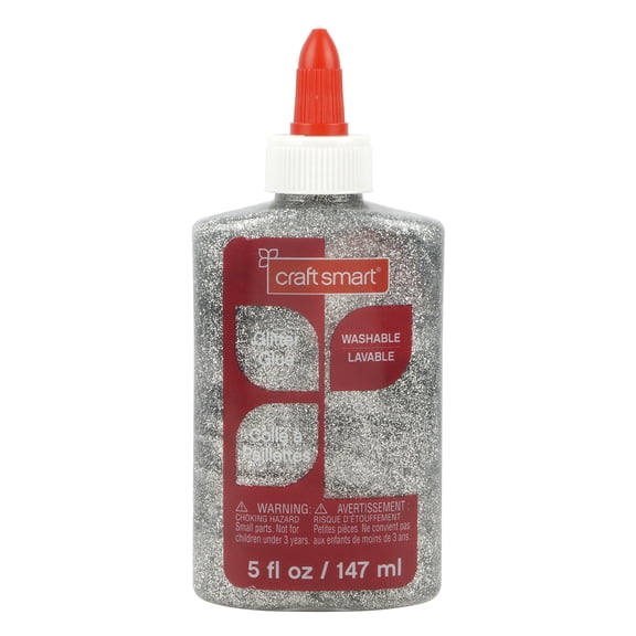 Silver Washable Glitter Glue by Craft Smart – Shimmery Adhesive for Crafts - School Projects & Papercrafting - Assorted Colors - 12 Pack