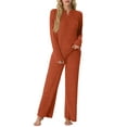 thumbnail image 3 of MINTREUS Women's Pajama Set Long Sleeve Lounge Set Ribbed knit Sleepwear Two Piece Pjs Set with Pocket, 3 of 8