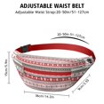 thumbnail image 3 of Fanny Pack Red and White Christmas Striped Pattern Waist Pack Bag,Running Cross Bag,Waterproof Large Fanny Packs for Women Men for Travel Running Hiking Cycling, 3 of 6