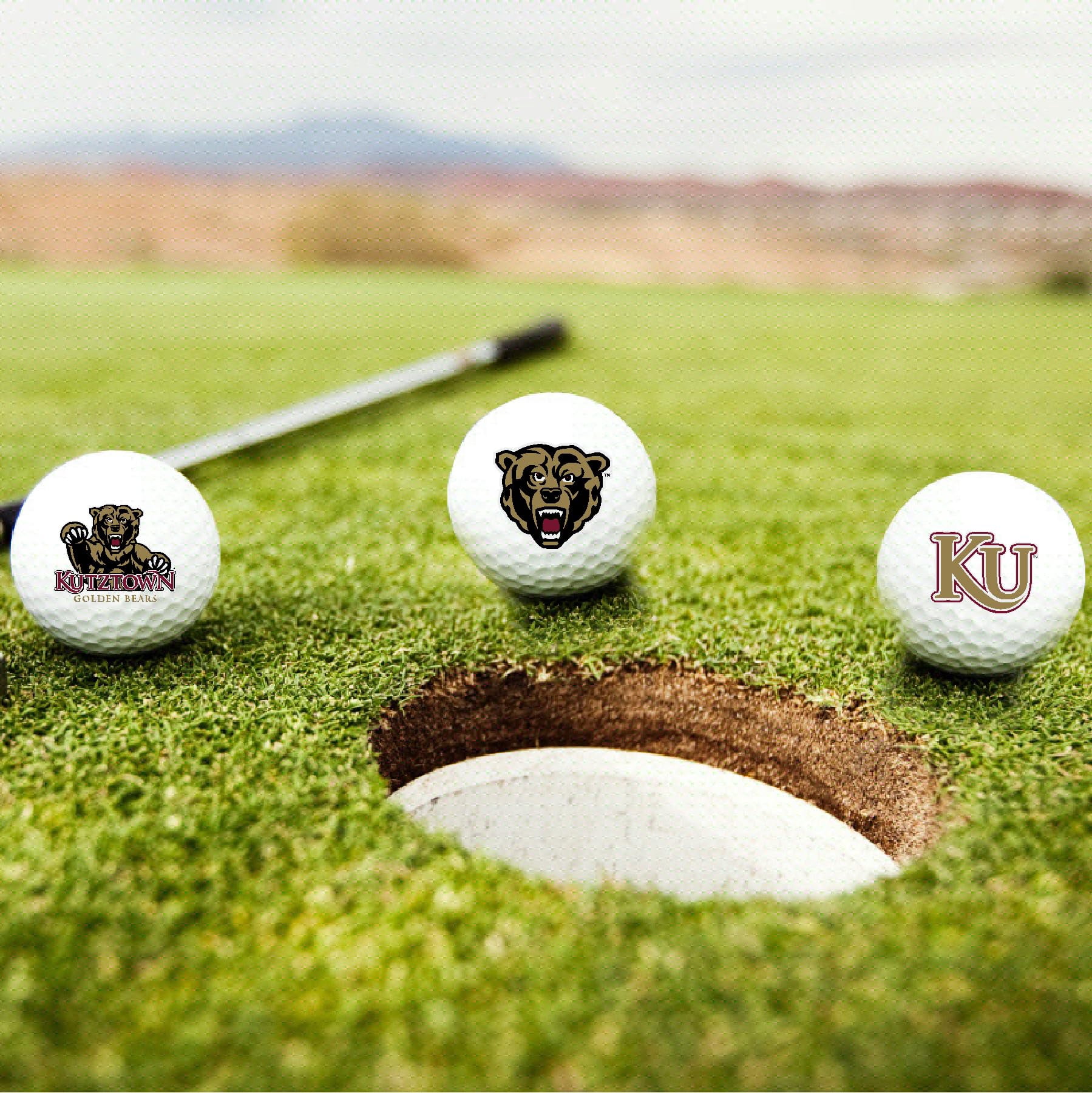 Kutztown University Golden Bears Logo Edition Taylormade Distance+ Golf Balls 12-Pack (Dozen)