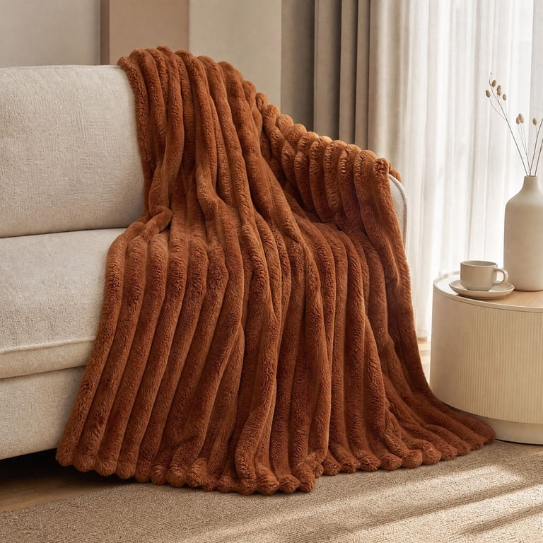 Bxaolu Soft Cozy Flannel Blanket[59x79In], Lightweight Warmth Fluffy ...