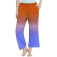 thumbnail image 6 of Frostluinai Girls Baggy Pants High Waist Straight Wide Leg Pants Gradient Yoga Sport Trousers Casual Gym Active Pants with Pocket, 6 of 9