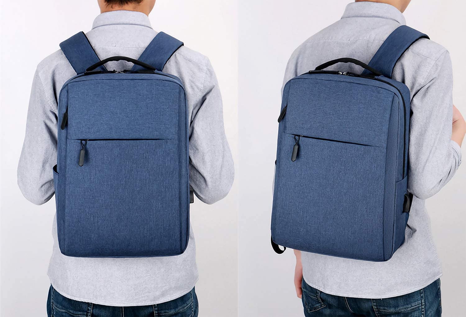 NIUTA Unisex USB Charging Port Oxford Cloth 15.6" Laptop Backpack, Blue