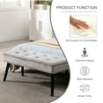 thumbnail image 6 of Foredo Velvet Upholstered Accent Bench, Modern Entryway Bench with Button Tufting and Solid Wood Legs, Indoor Bench for Bedroom Living Room, Light Gray, 6 of 7