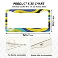thumbnail image 4 of 2-Pack Aluminum License Plate Frame with 2 Holes for GM License Plate Cover with Free Screws Daisies on Yellow-blue Background, 4 of 8