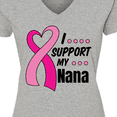 thumbnail image 4 of Inktastic Breast Cancer Awareness I Support My Nana with Pink Ribbon Women's V-Neck T-Shirt, 4 of 5