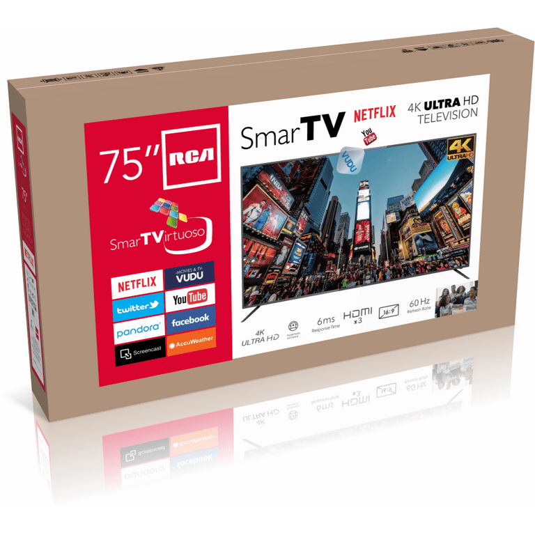 RCA 75 Class 4K (2160P) UHD LED Virtuoso Smart TV RNSMU7536, 47 OFF