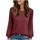 thumbnail image 3 of Camisetas para mujer,Blusa de encaje con patchwork para mujer, manga larga, cuello redondo, tejido de poliéster, estilo bohemio, uso diario informal, sopatenor, 3 of 8