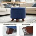 thumbnail image 6 of Hyxoo Round Ottoman, Ottoman with Storage, 20 Dia. x 17 H Inches Foot Rest Stool with Legs for Bedroom, Living Room, Decorative Home Furniture-20"D x 20"W x 17"H-Navy Blue, 6 of 9